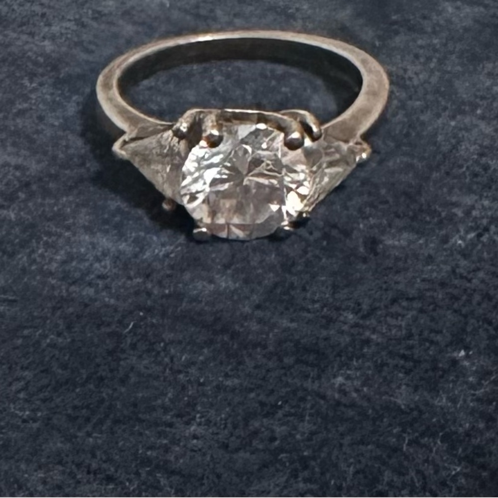 Sterling Rhinestone Wedding Ring - image 3